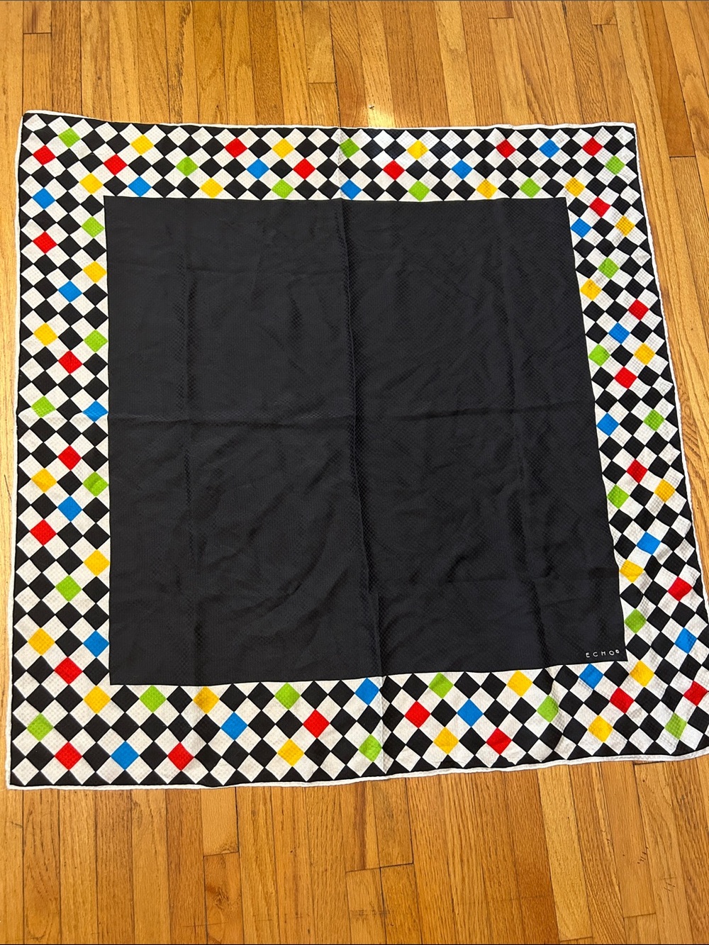 Vintage 1990’s Echo brand all silk scarf 33.5” square